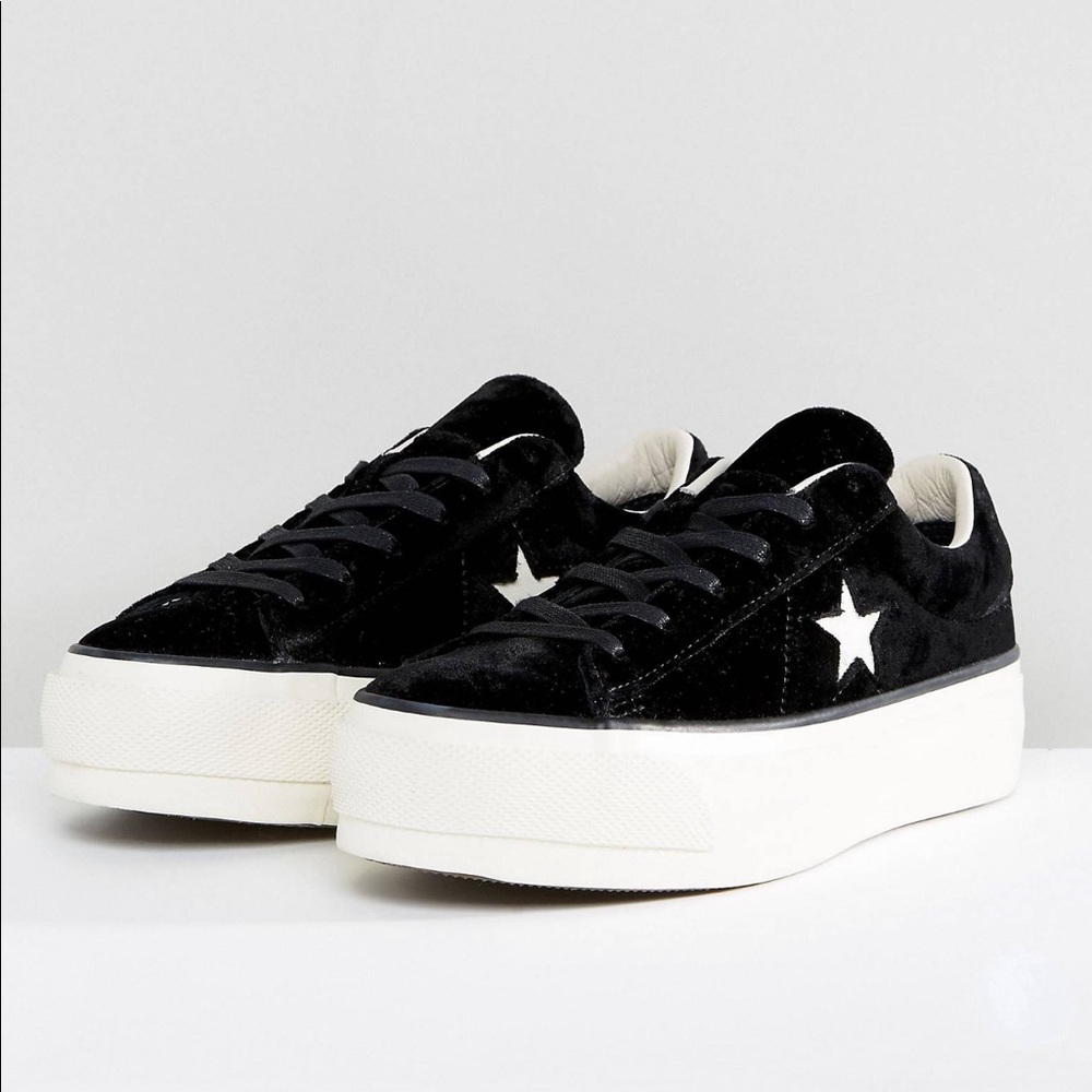 Converse One Star Platform Ox In Black